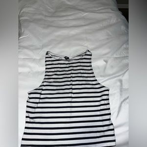 H&M black and white striped crop top tank!
